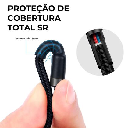 Imagem de Cabo Turbo Duplo Tipo- C Baseus Cafule 60w 20v 3a 2m Cor Preto