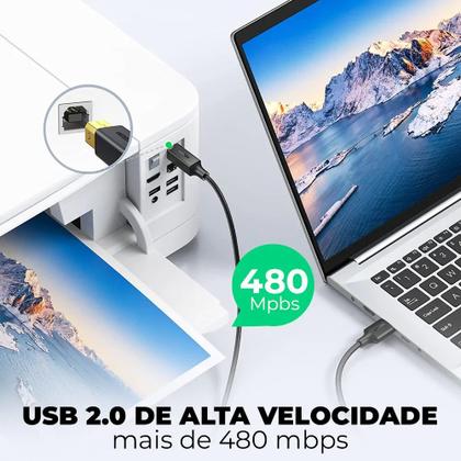 Imagem de Cabo Ugreen Impressora Usb 2.0 480mbps 2 Metros Quality Preto