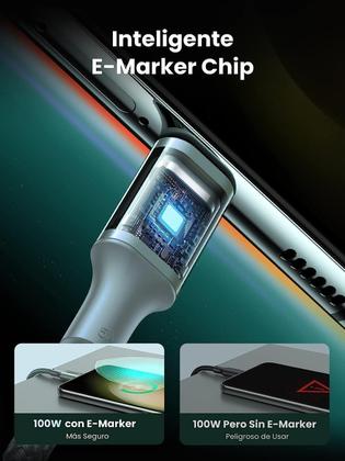 Imagem de Cabo Ugreen Usb Tipo C 100W Pd Carregamento Rápido - 2 Metro