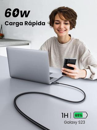 Imagem de Cabo Ugreen Usb Tipo C 60W Pd 3.0 Qc 4.0 Rápido (2 Metros)