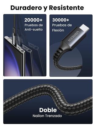 Imagem de Cabo Ugreen Usb Tipo C 60W Pd 3.0 Qc 4.0 Rápido (2 Metros)