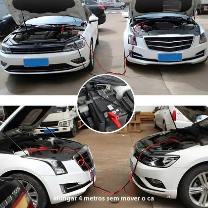 Imagem de Cabo Universal Para Partida De Bateria Automotiva Com Garras Jacaré  Linha De Conexão Para Auxílio