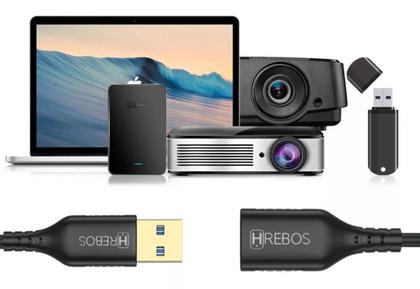 Imagem de Cabo Usb 2.0 Extensão 2 Metro Extensor Macho Fêmea Cor Preto