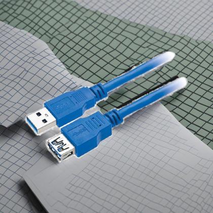 Imagem de Cabo usb 3.0 a macho x usb a femea 5m az tebera  kit 3 cabos