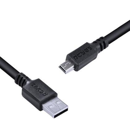 Imagem de Cabo USB a 2.0 Macho para Mini USB B Macho 28AWG Puro Cobre 1 Metro - PUANM2-1