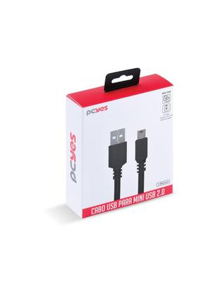Imagem de Cabo Usb A 2.0 Macho Para Mini Usb B Macho 28awg Puro Cobre 3 Metros - Puanm2-3