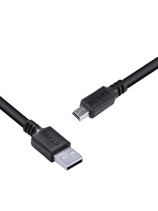 Imagem de Cabo Usb A 2.0 Macho Para Mini Usb B Macho 28awg Puro Cobre 3 Metros - Puanm2-3