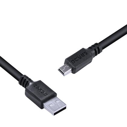Imagem de Cabo USB a 2.0 Macho para Mini USB B Macho 28AWG Puro Cobre 3 Metros - PUANM2-3