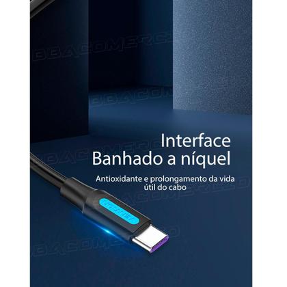 Imagem de Cabo USB A para Tipo C Carregamento Turbo 5a Transf Dados 3m