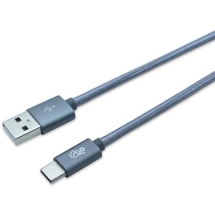 Imagem de Cabo Usb-a Para Usb-c I2go 2m 2,4a Nylon Trançado Chumbo