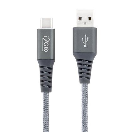 Imagem de Cabo Usb-a Para Usb-c I2go 2m 2,4a Nylon Trançado Chumbo
