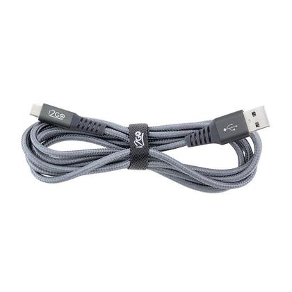 Imagem de Cabo Usb-a Para Usb-c I2go 2m 2,4a Nylon Trançado Chumbo