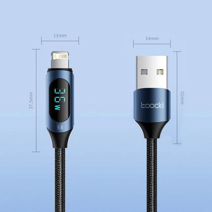 Imagem de Cabo USB-A x Lightning 2.4A com Display 1m Toocki TQ-X03