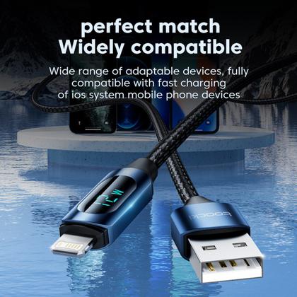 Imagem de Cabo USB-A x Lightning 2.4A com Display 1m Toocki TQ-X03