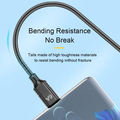 Imagem de Cabo USB-A x USB-C Quick Charge 66W 6A Nylon 2m Uslion