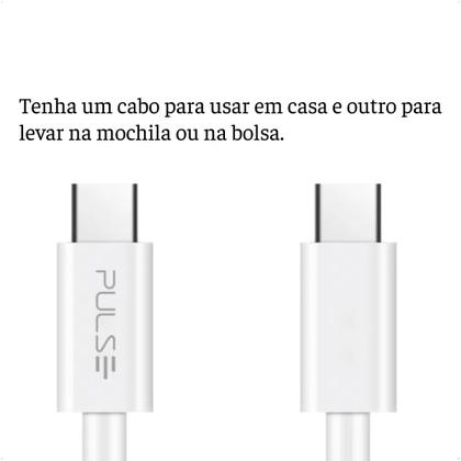 Imagem de Cabo USB-C 1.2 Metro velocidade de Transmissão 480mpbs Branco Pulse Multilaser - WI426