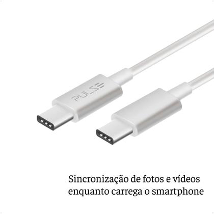 Imagem de Cabo USB-C 1.2 Metro velocidade de Transmissão 480mpbs Branco Pulse Multilaser - WI426