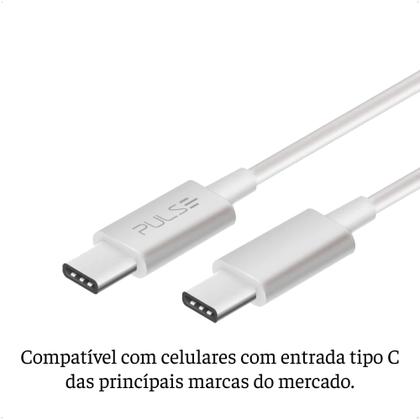 Imagem de Cabo USB-C 1.2 Metro velocidade de Transmissão 480mpbs Branco Pulse Multilaser - WI426
