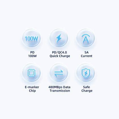 Imagem de Cabo USB-C 100W PD QC 4.0 Retro Series Nylon 2m Rocoren