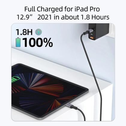 Imagem de Cabo USB-C 100W PD QC 4.0 Retro Series Nylon 2m Rocoren