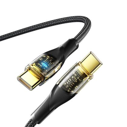 Imagem de Cabo USB-C 100W PD QC 4.0 Translucent Plug Nylon 2m Essager