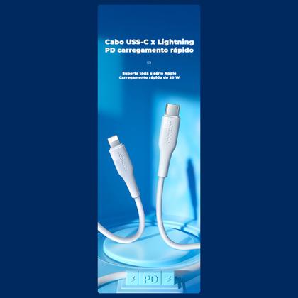 Imagem de Cabo Usb C 20W Lightning 2.0 Reforçado 1,2m Preto Joyroom