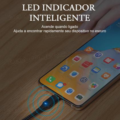 Imagem de Cabo Usb C 2m Tipo C Usb C com Led Grande Longo Turbo 3a