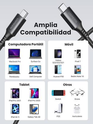 Imagem de Cabo Usb-C 60W 3A Pd 3.0 Tipo C Fast Charge Pixel 6A 7 6 Pro