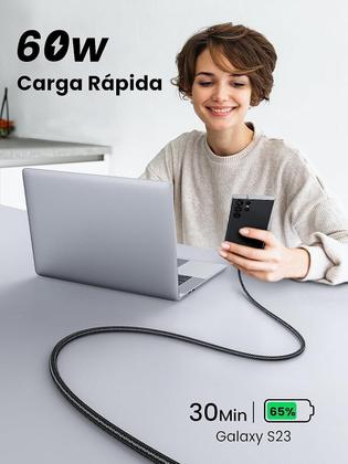 Imagem de Cabo Usb-C 60W 3A Pd 3.0 Tipo C Fast Charge Pixel 6A 7 6 Pro