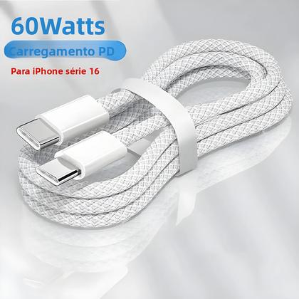 Imagem de Cabo USB-C De Carregamento Rápido PD 60W Tipo C Para Tipo C Para Apple iPhone 16e 16 15 pro Max