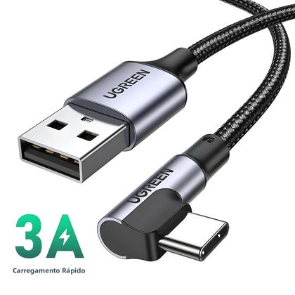 Imagem de Cabo USB C Em Ângulo Reto Carregamento Rápido 3.0 Cabo De Dados Para Samsung S9 S10 plus Ugreen
