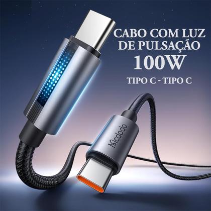 Imagem de Cabo Usb-c P/ Tipo-c Turbo 1m Pd 100W 5a Carga Rápida Mcdodo