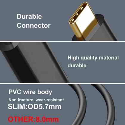 Imagem de Cabo USB C para HDMI 4K60HZ Thunderbolt 3/4 Galaxy S22 de 15 pés