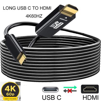 Imagem de Cabo USB C para HDMI 4K60HZ Thunderbolt 3/4 Galaxy S22 de 15 pés