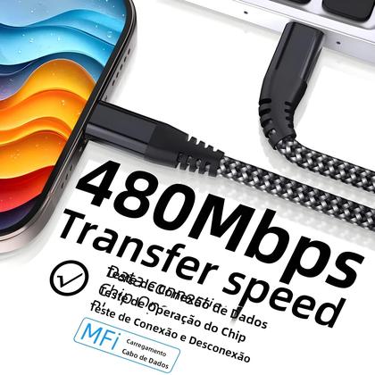 Imagem de Cabo USB C Para Lightning 1M 2M 3M Alta Qualidade Certificado MFi Carregamento Rápido Para iPhone 14