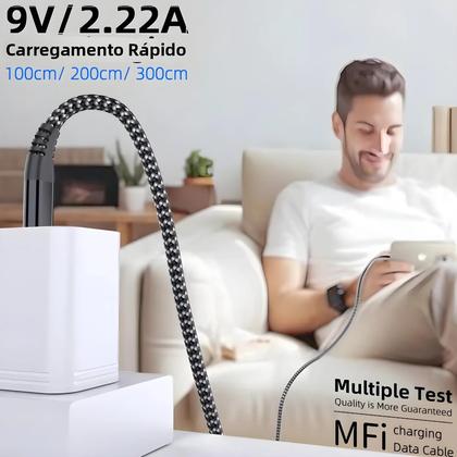 Imagem de Cabo USB C Para Lightning 1M 2M 3M Alta Qualidade Certificado MFi Carregamento Rápido Para iPhone 14