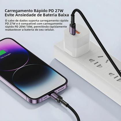 Imagem de Cabo USB C Para Lightning Com Carregamento Rápido PD 27W Para iPhone 14 13 pro Max iPad Air Cabo De