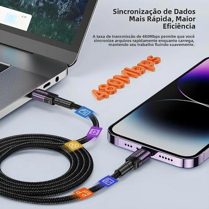 Imagem de Cabo USB C Para Lightning Com Carregamento Rápido PD 27W Para iPhone 14 13 pro Max iPad Air Cabo De
