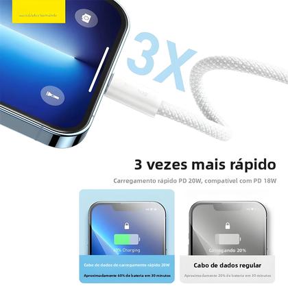 Imagem de Cabo USB C Para Lightning De Carregamento Rápido 20W PD Para iPhone 14 13 12 pro Max iPad Baseus