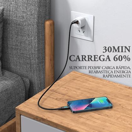 Imagem de Cabo Usb-c Para Lightning Led 1m PD 36W Carga Rápida