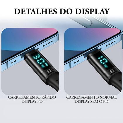 Imagem de Cabo Usb-c Para Lightning Led 1m PD 36W Carga Rápida