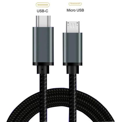 Imagem de Cabo USB-C para Micro USB 30cm Carga Rápida OTG 2.4A