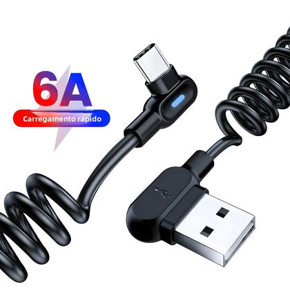 Imagem de Cabo USB C Para Tipo C De Carregamento Rápido 6A Com Conector Duplo Para iPhone pro Samsung Xiaomi