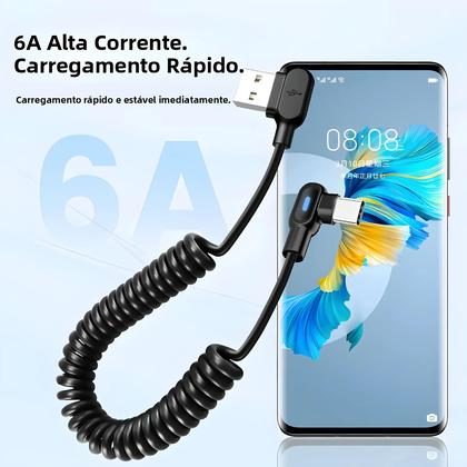 Imagem de Cabo USB C Para Tipo C De Carregamento Rápido 6A Com Conector Duplo Para iPhone pro Samsung Xiaomi