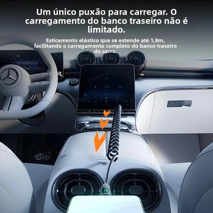 Imagem de Cabo USB C Para Tipo C Retrátil De Carregamento Rápido De 120W Para iPhone 15 16 Samsung Huawei Com