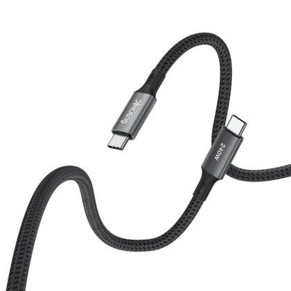 Imagem de Cabo USB C para USB C 4.0 de 40 Gbps 1,8 Metros Carregamento Rápido PD 100W/240W PCs Celular Tablets Laptops Hubonic