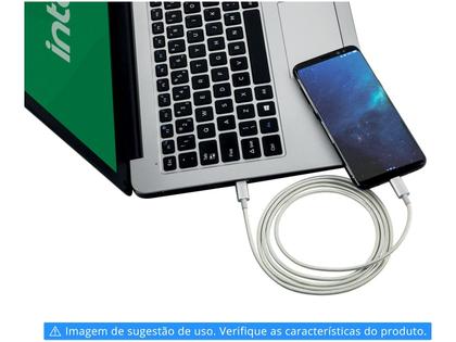Imagem de Cabo USB-C para USB-C de 1,5m em Nylon Branco EUCC 15NB Intelbras