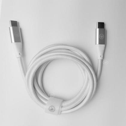 Imagem de Cabo USB-C para USB-C Hard Cable em Poliéster Branco - iWill
