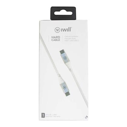 Imagem de Cabo USB-C para USB-C Hard Cable em Poliéster Branco - iWill