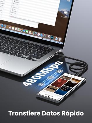 Imagem de Cabo USB C tipo C UGREEN 100W ( 1 Metro ) carregamento rápido PD 20V 5A 480 Mbps suporta 60W 45W 25W